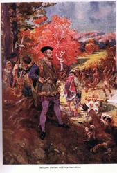 Jacques Cartier avec les Peaux-Rouges, illustration de 